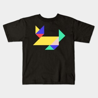 geometric cat Kids T-Shirt